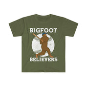 Bejzbalové tričká Bigfoot Believers, bejzbalové tričká Bigfoot / Darček Bigfoots / Baseballový šport Yeti Sasquatch, Športový tím / Strašidelné monštrum - plusminusco.com