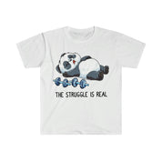 The Struggle Is Real Panda Weightlifting T-Shirts, Weightlifting Fitness Gym Funny T-Shirt, Workout Shirt ,Fitness Shirt - plusminusco.com