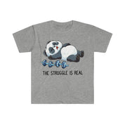 The Struggle Is Real Panda Weightlifting T-Shirts, Weightlifting Fitness Gym Funny T-Shirt, Workout Shirt ,Fitness Shirt - plusminusco.com