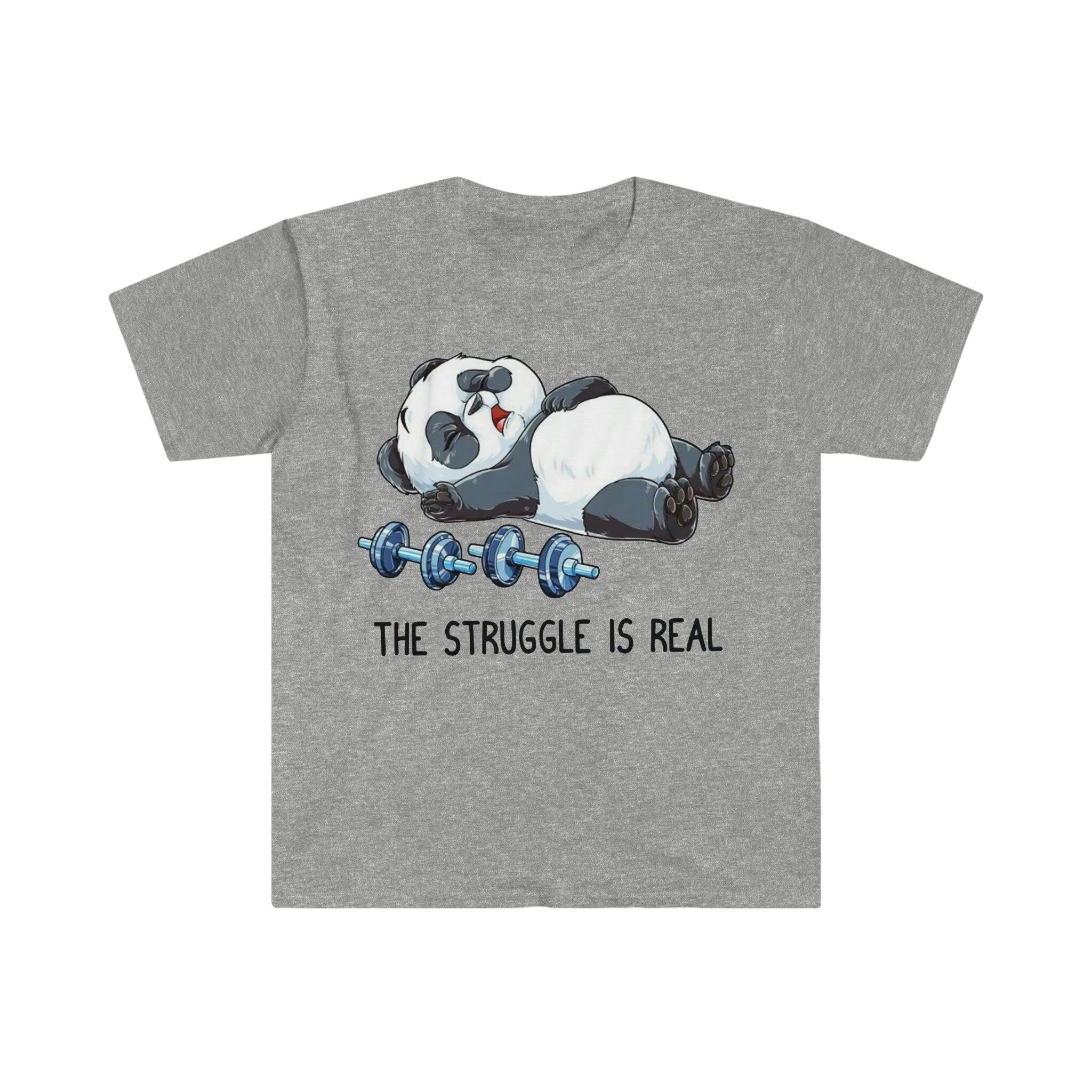 The Struggle Is Real Panda Gewichtheben T-Shirts, Gewichtheben Fitness Gym Lustiges T-Shirt, Trainingsshirt, Fitness-Shirt Kampf, Kampf ist real, T-Shirt, T-Shirts, Gewichtheben, Gewichtheben-Panda, Gewichtheben-T-Shirt, Trainingsshirt – plusminusco.com