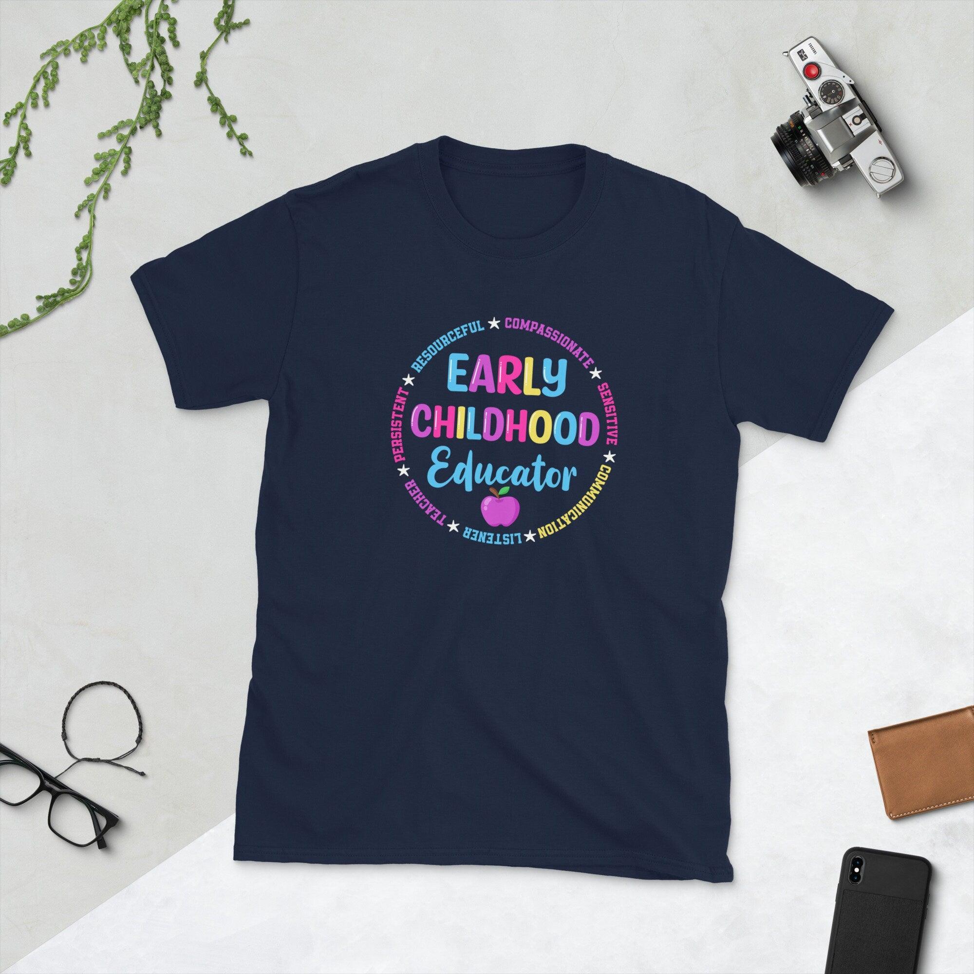 Teacher Early Childhood Educator Preschool T-Shirt, Kindergarten Pre-School Nursery Teacher Shirt - plusminusco.com