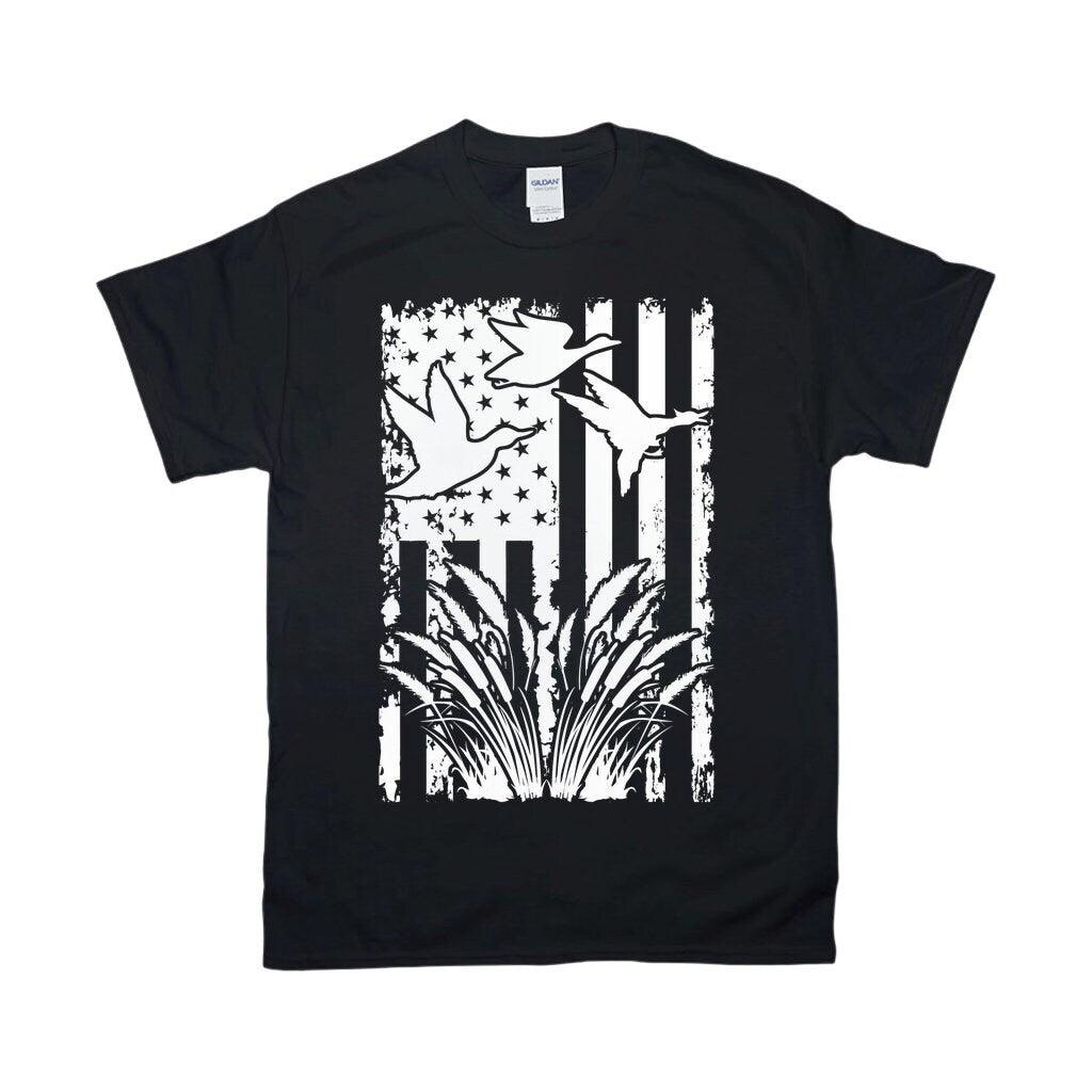 Flying Duck, American Flag T-Shirts, Duck Hunting Flying Waterfowl Hunter American Flag Camo T-Shirt duck hunting, duck hunting gift, duck hunting shirt, fowl hunting, gift for him, hunting, hunting gift, hunting gifts, hunting shirt, hunting tee, hunting tshirt, water fowl, waterfowl hunting - plusminusco.com