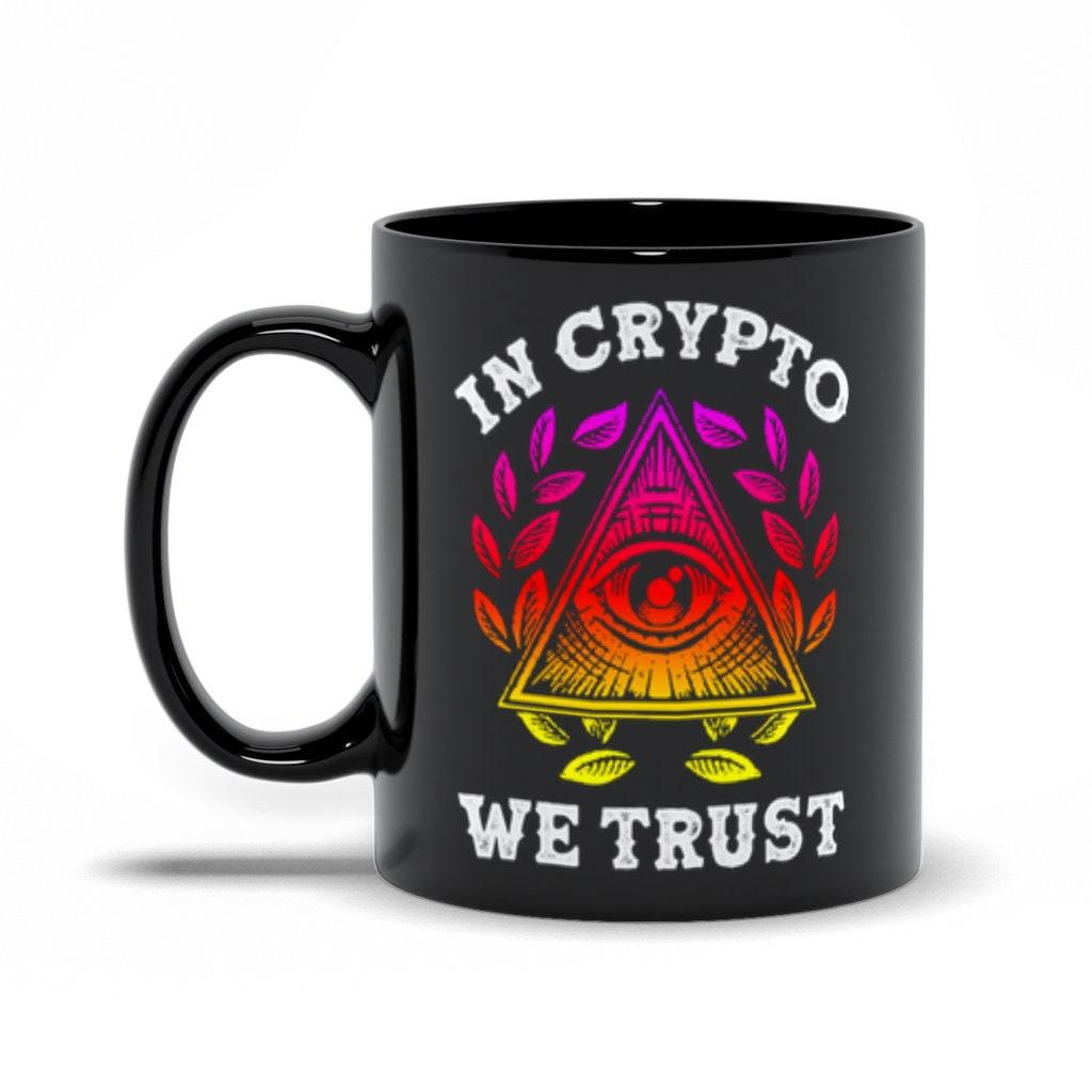In Crypto We Trust Black Mug,  Cryptocurrency Black Mug, Bitcoin Gift, Crypto Shirt, Gift For Him, Gift For Men, Crypto lover gift - plusminusco.com