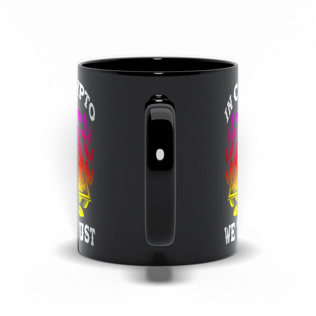 In Crypto We Trust Black Mug,  Cryptocurrency Black Mug, Bitcoin Gift, Crypto Shirt, Gift For Him, Gift For Men, Crypto lover gift - plusminusco.com