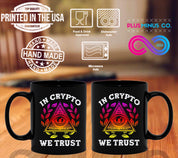 In Crypto We Trust Black Mug,  Cryptocurrency Black Mug, Bitcoin Gift, Crypto Shirt, Gift For Him, Gift For Men, Crypto lover gift - plusminusco.com