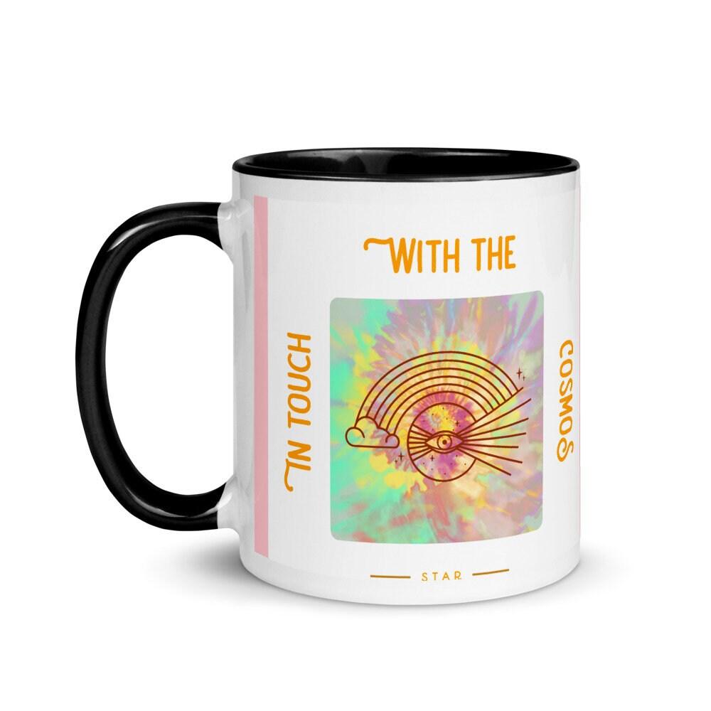 In touch with Cosmos Mug with Color Inside, Outer Space, Milky Way, Spiritual Mug, Cosmos - plusminusco.com