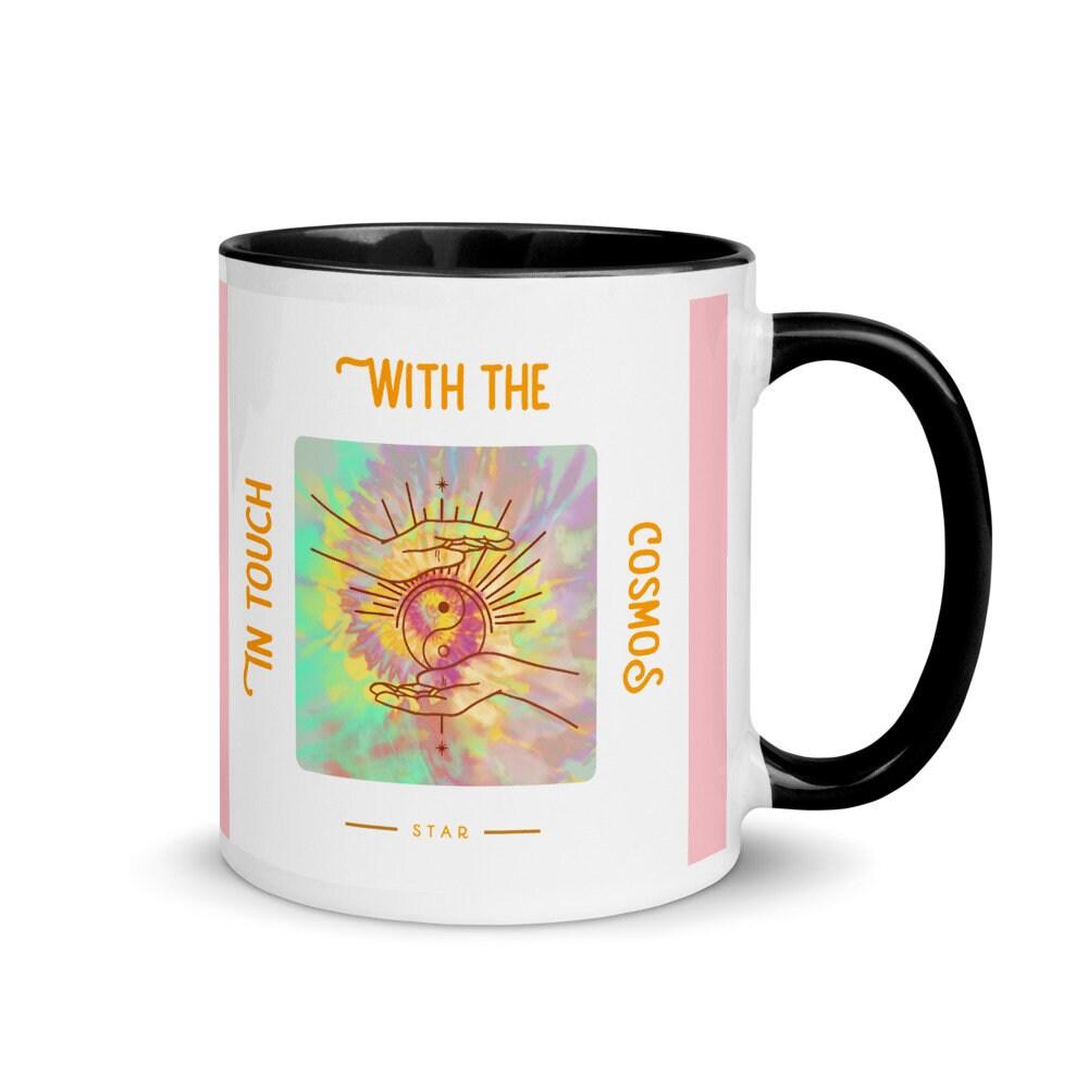 In touch with Cosmos Mug with Color Inside, Outer Space, Milky Way, Spiritual Mug, Cosmos - plusminusco.com
