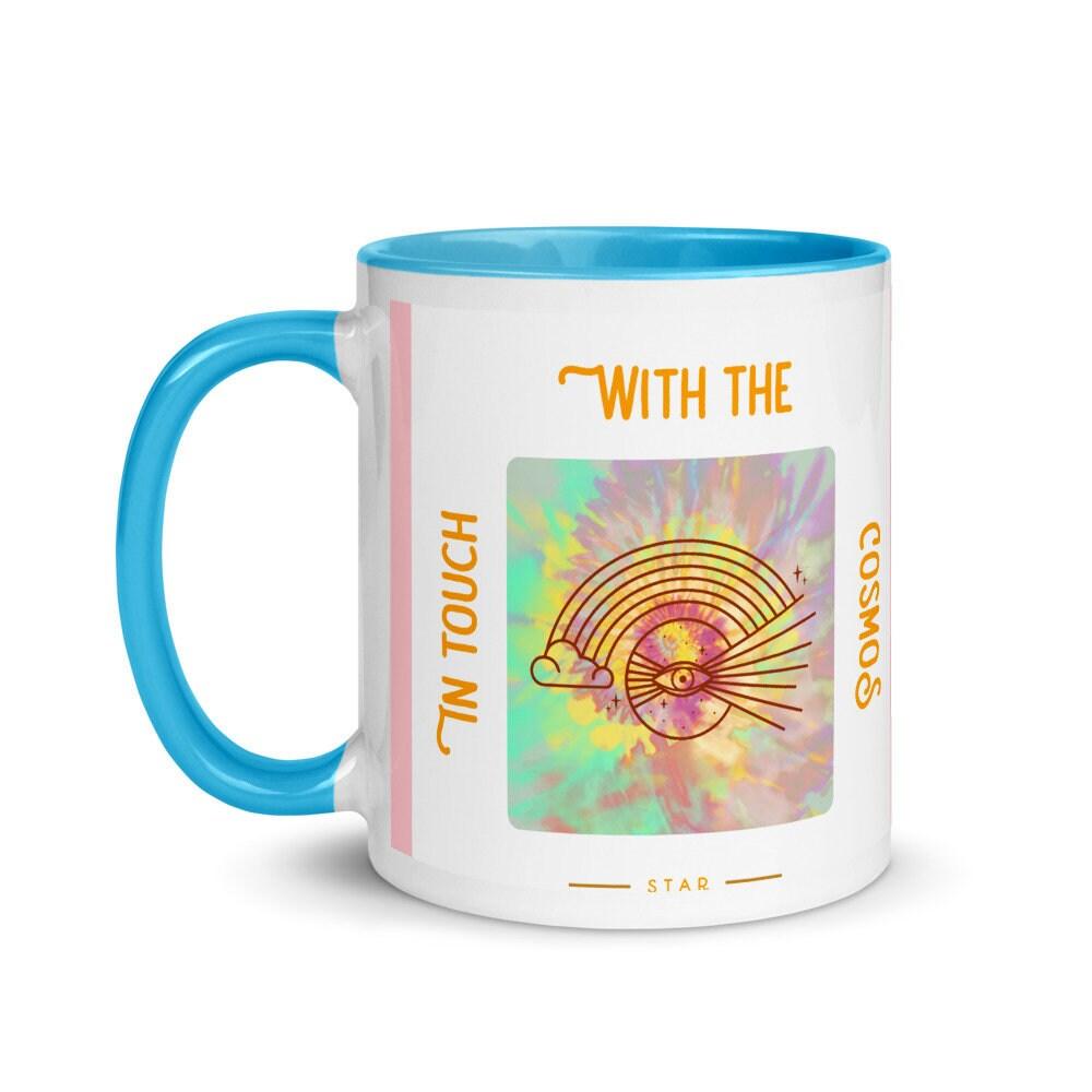 In touch with Cosmos Mug with Color Inside, Outer Space, Milky Way, Spiritual Mug, Cosmos - plusminusco.com