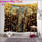Wandteppich mit indischen Mandalas, mehrfarbig, indischer Elefant – plusminusco.com