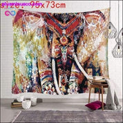 Tapeçaria de parede de mandalas indianas multicoloridas de elefante indiano - plusminusco.com
