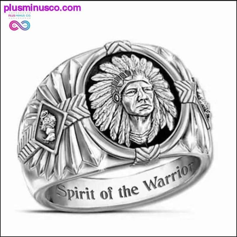 Индийски тотемен пръстен SPIRIT OF THE WARRIOR, надписан на Viking - plusminusco.com