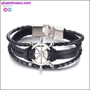 Infinity-Armband für Herren, echtes Leder, schwarze Handkette – plusminusco.com