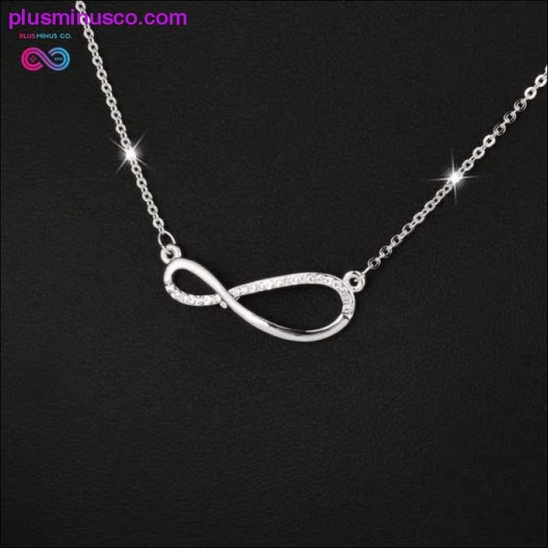 Infinity Pendant Necklace Rose Gold Silver Color Chain for - plusminusco.com