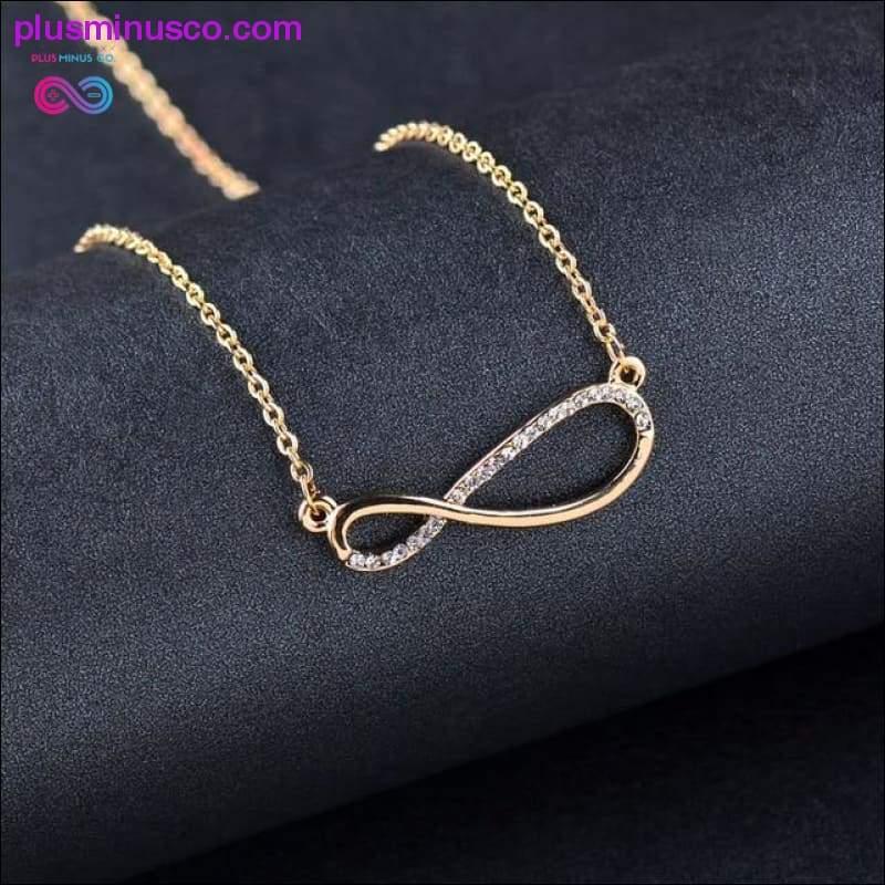 Naszyjnik z wisiorkiem w kształcie nieskończoności, łańcuszek w kolorze różowego złota i srebra dla - plusminusco.com