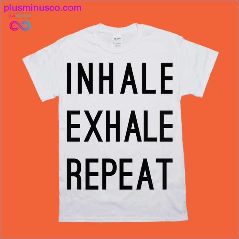 INHALE EXHALE REPEAT | Black & White print T-Shirts - plusminusco.com