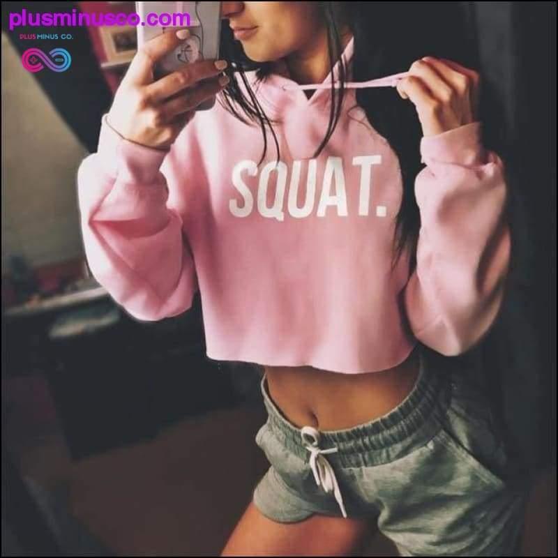 InstaHot Letter Print SQUAT Hoodies Women Hooded Autumn - plusminusco.com
