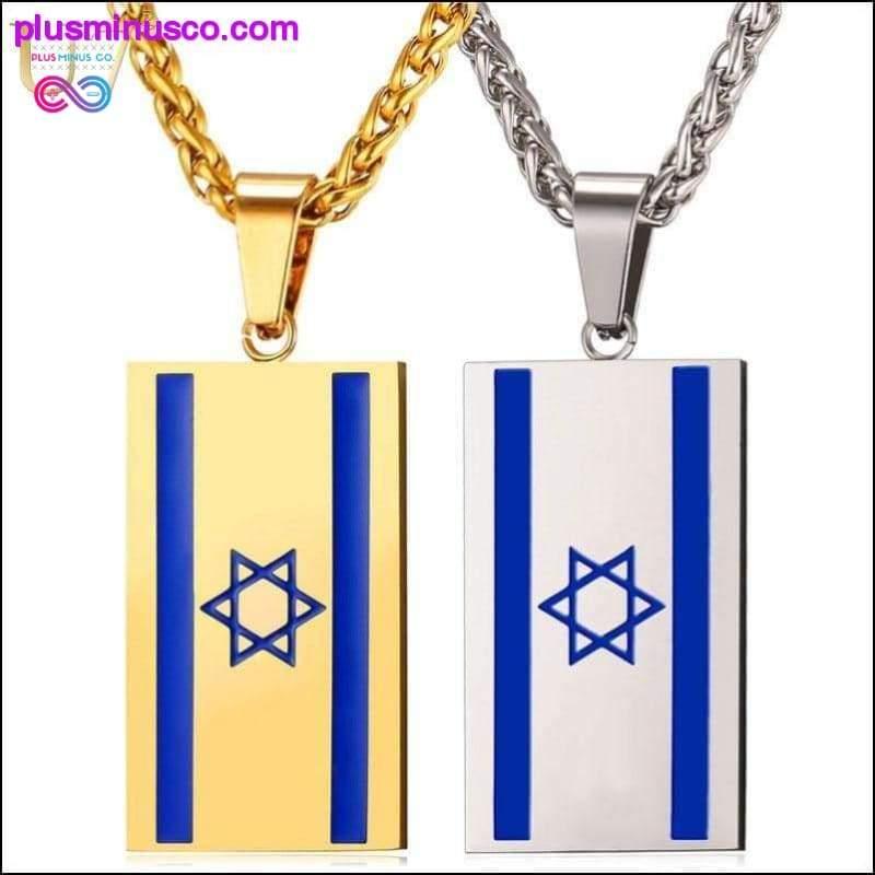Ожерелье с флагом Израиля, подвеска из нержавеющей стали золотого цвета - plusminusco.com