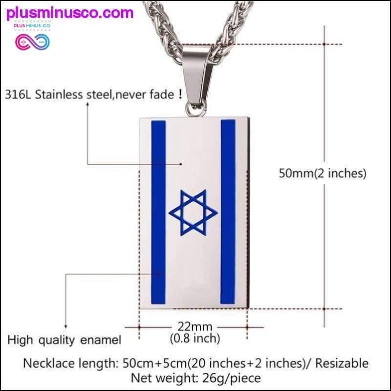Ожерелье с флагом Израиля, подвеска из нержавеющей стали золотого цвета - plusminusco.com