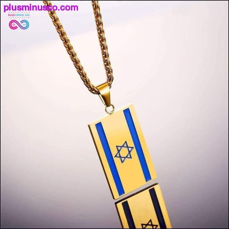 Israël vlag ketting goudkleurige roestvrijstalen hanger & - plusminusco.com