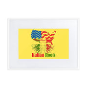 Matowy, papierowy plakat z włoskimi korzeniami i matą - plusminusco.com