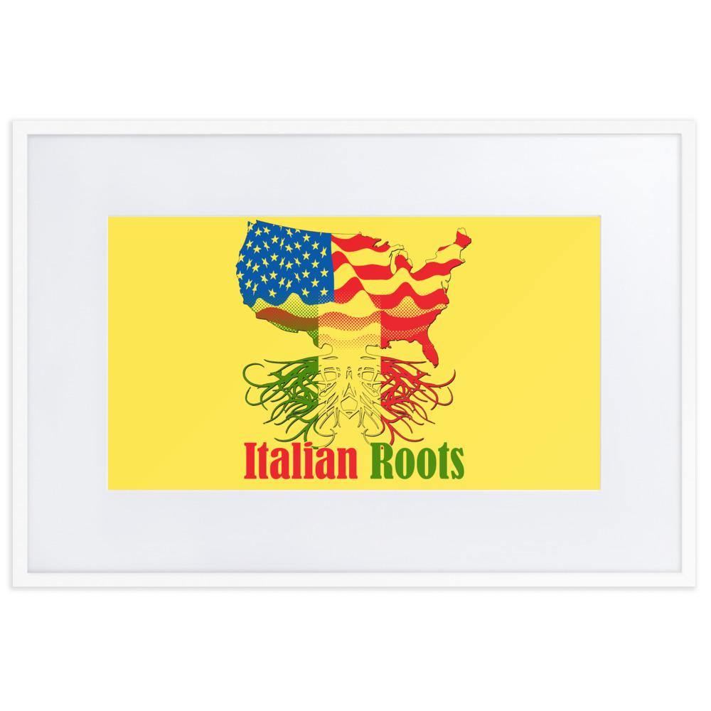 Плакат «Итальянские корни» в рамке из матовой бумаги с ковриком - plusminusco.com