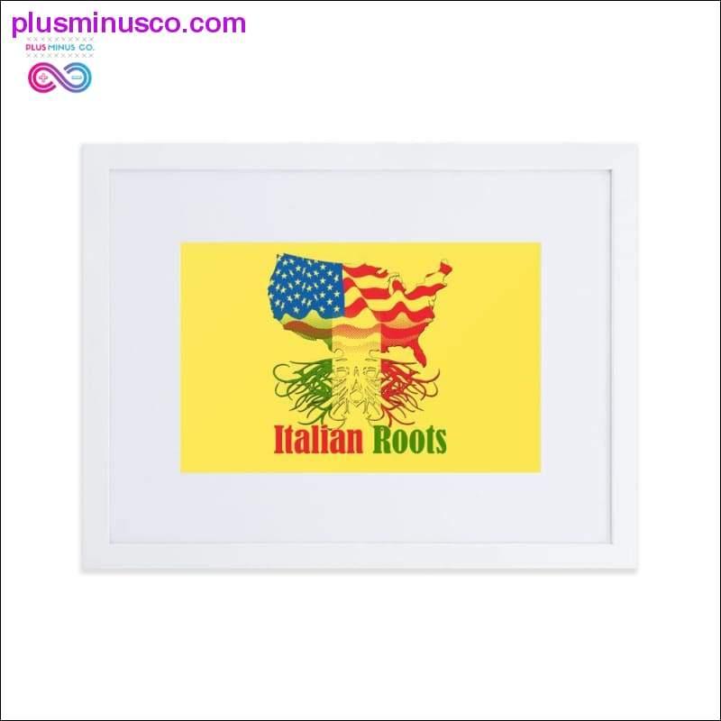 Pôster emoldurado em papel fosco de raízes italianas com tapete - plusminusco.com