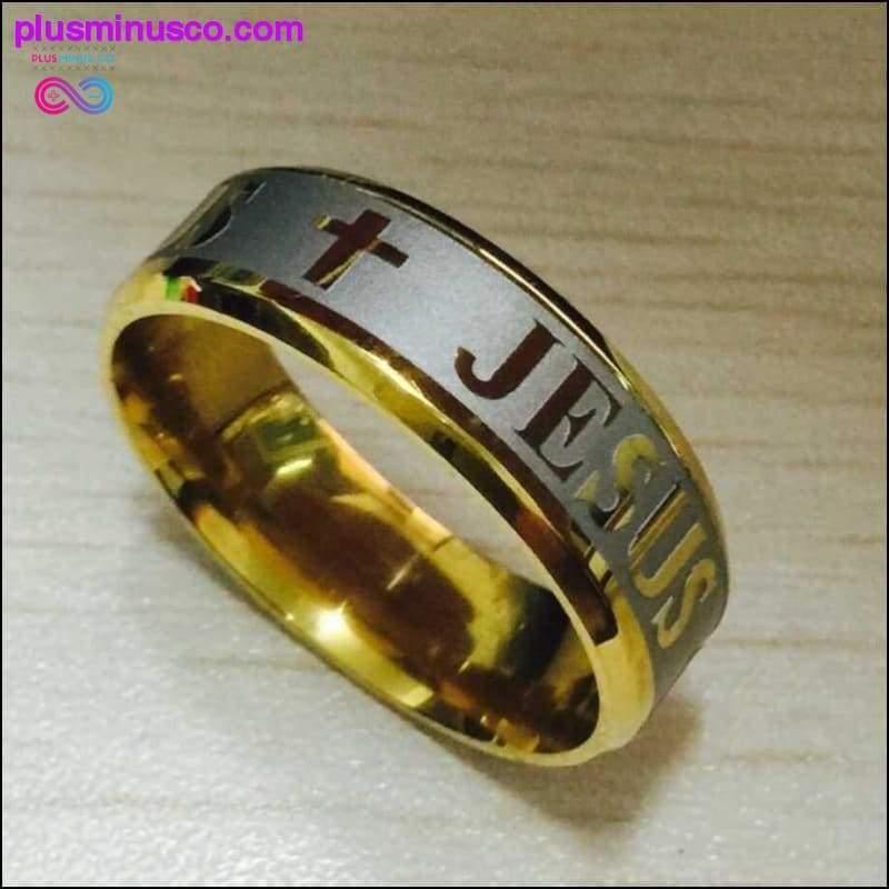 Poročni prstan iz biblijske črke Jezusov križ 316 iz titana - plusminusco.com