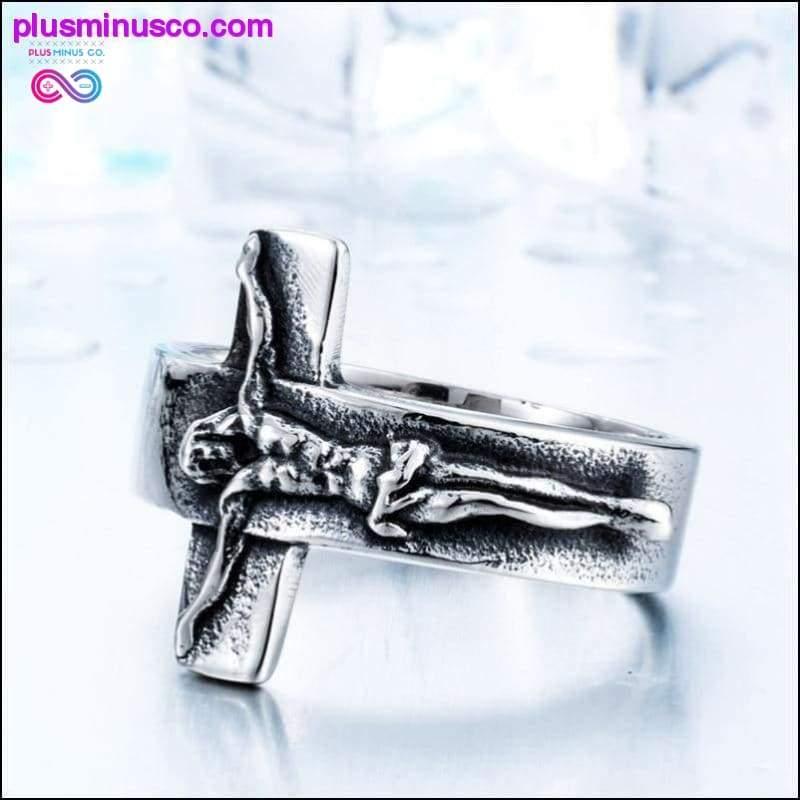 Prsten s Isusovim križem 316L od nehrđajućeg čelika Cool visoke kvalitete za muškarce - plusminusco.com