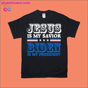 Gesù, il mio Salvatore, Joe Biden, il mio presidente, magliette regalo per le elezioni 2020, maglietta Joe Biden 46, magliette Joe Biden, Biden è il mio presidente - plusminusco.com