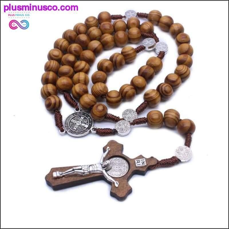 Ježíš náhrdelník s přívěskem pro muže, žena, dřevěný dlouhý korálek - plusminusco.com
