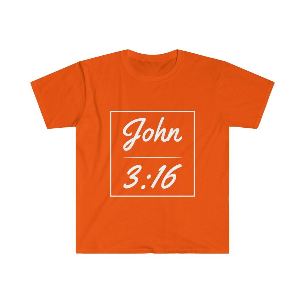John 3:16 Unisex Softstyle T-Shirt,Faith, Christian t-shirt, personalized Spiritual gift, Custom Church Tee for Friends, Religious tee - plusminusco.com