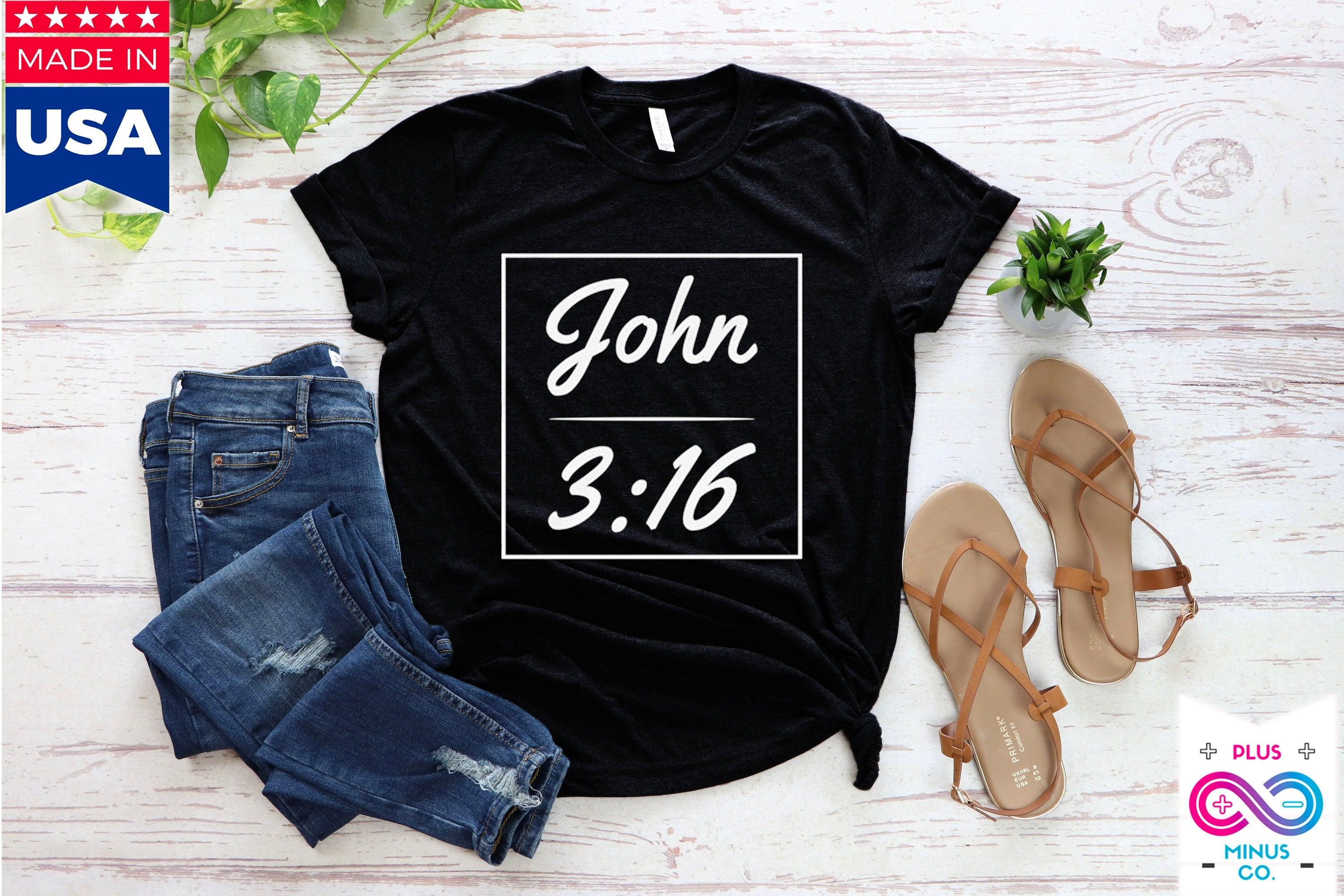 John 3:16 Unisex Softstyle T-skjorte, Faith, kristen t-skjorte, personlig åndelig gave, Custom Church Tee for Friends, Religious Tee - plusminusco.com