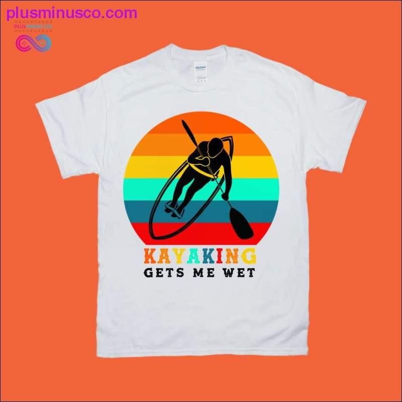 Kajakfahren macht mich nass | Retro-Sonnenuntergang-T-Shirts - plusminusco.com