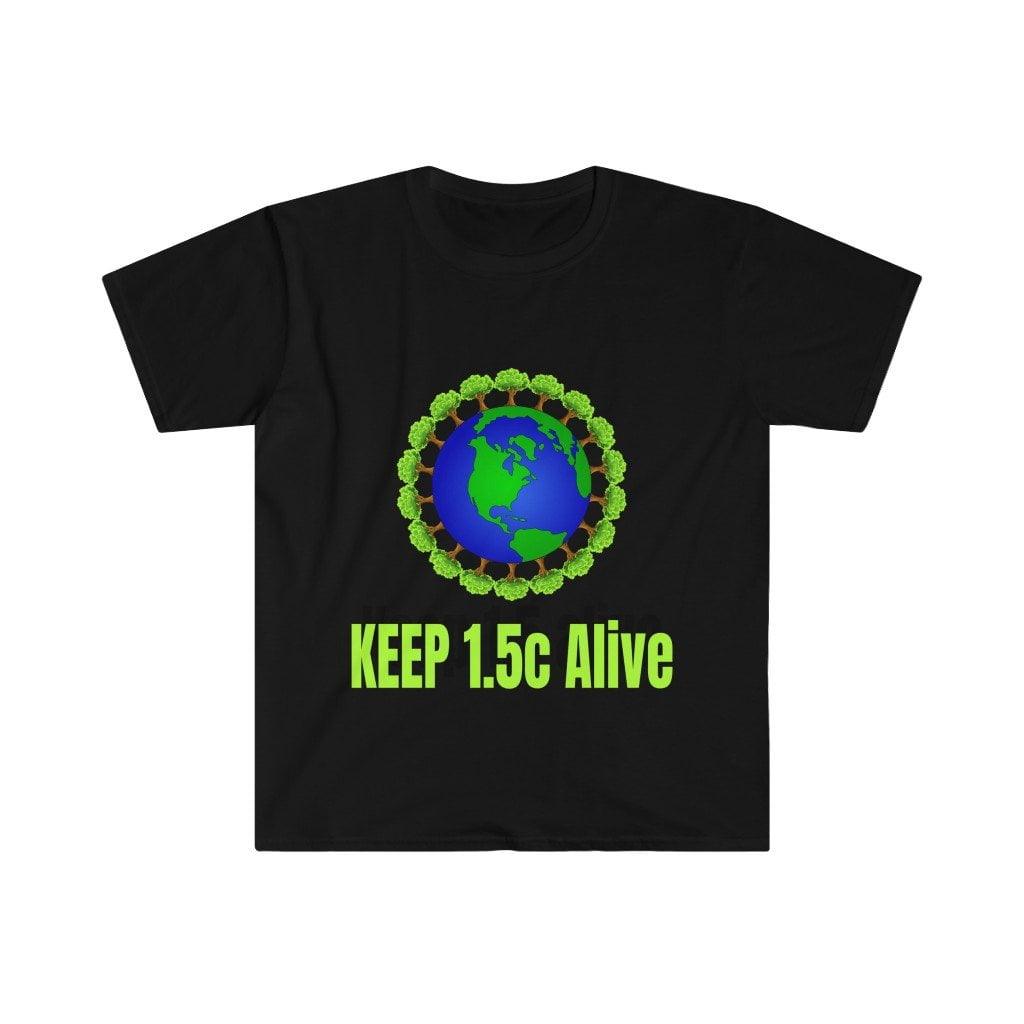 1.5सी को जीवित रखें, पृथ्वी को बचाएं यूनिसेक्स सॉफ्टस्टाइल टी-शर्ट - प्लसमिनस्को.कॉम