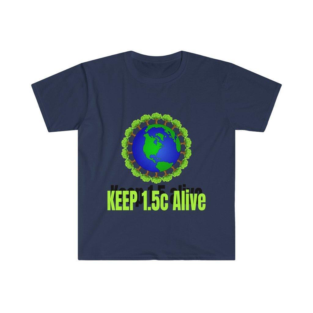 1.5c를 살리고 지구를 구하세요 유니섹스 소프트스타일 티셔츠 - plusminusco.com