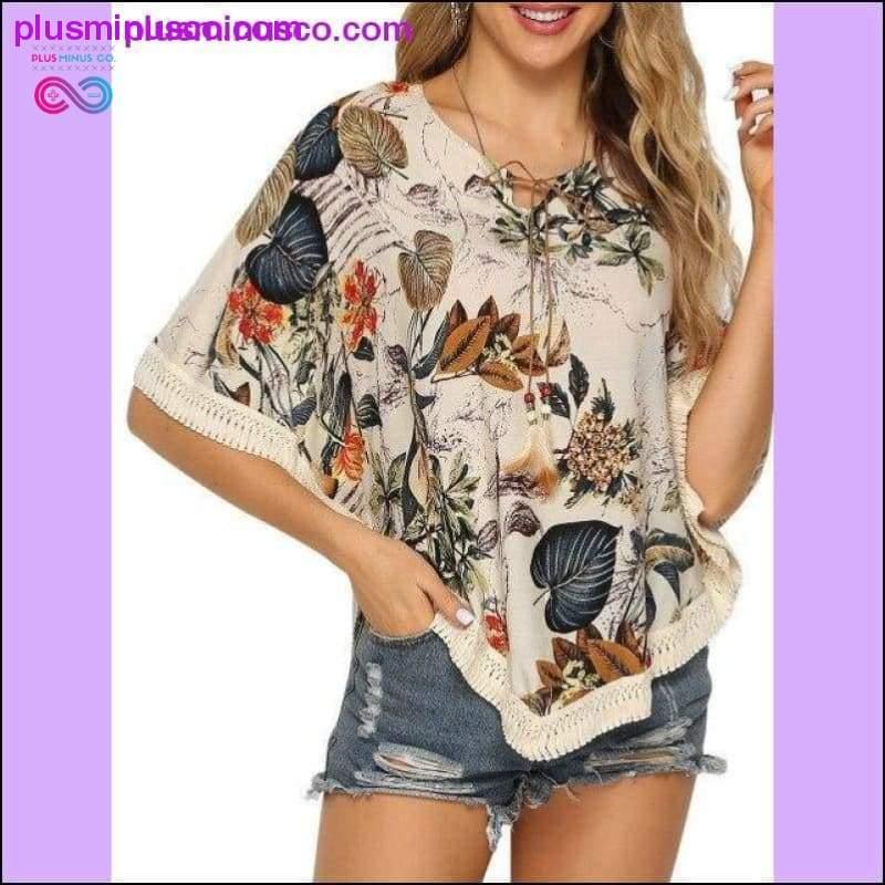 Жаночая блузка Kenancy з рукавом "Лятучая мыш" Summer Beach - plusminusco.com