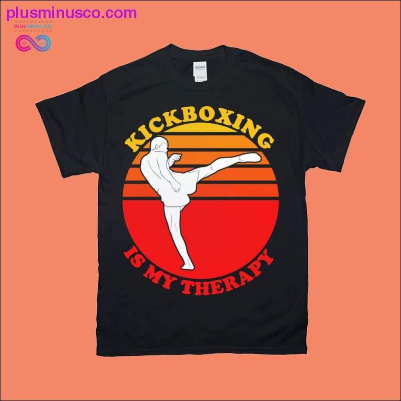 Kickboxing is my therapy | Retro Sunset T-Shirts - plusminusco.com