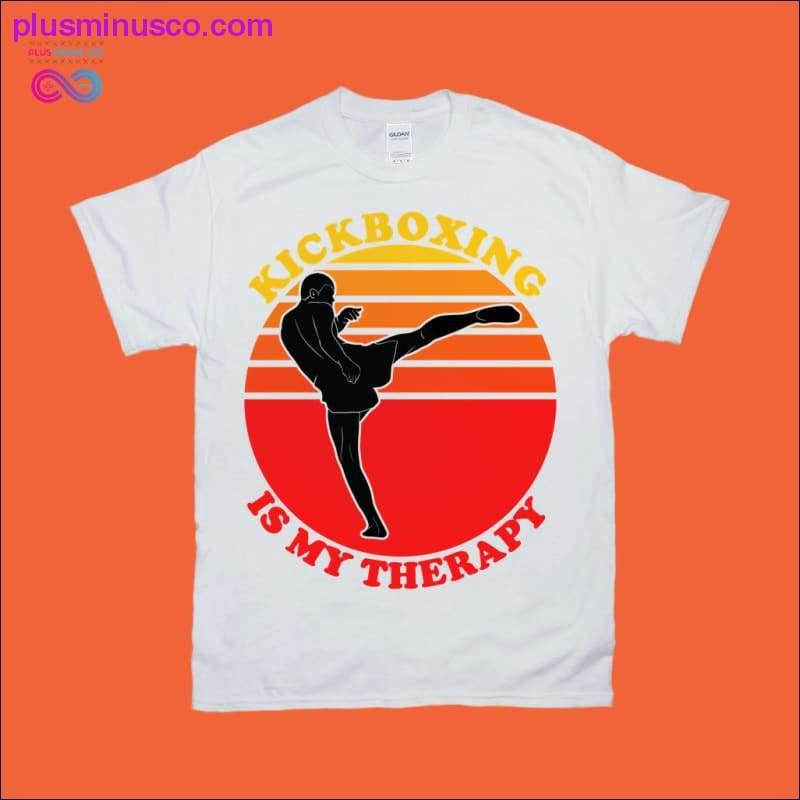 Kickboxing is my therapy | Retro Sunset T-Shirts - plusminusco.com