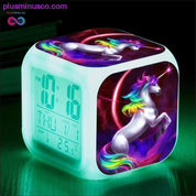 Kids Cute Cartoon Unicorn Alarm Clock 7 Colors Changing - plusminusco.com
