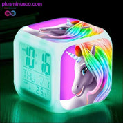 Kids Cute Cartoon Unicorn Alarm Clock 7 Colors Changing - plusminusco.com