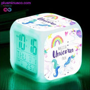 Kids Cute Cartoon Unicorn Alarm Clock 7 Colors Changing - plusminusco.com