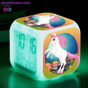 Kids Cute Cartoon Unicorn Alarm Clock 7 Colors Changing - plusminusco.com