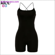 kliou black Skinny Spaghetti Strap sleeveless Street woman - plusminusco.com
