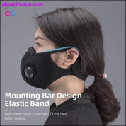 Máscara facial de ciclismo à prova de poeira e respirável antiembaçante KN95 com - plusminusco.com