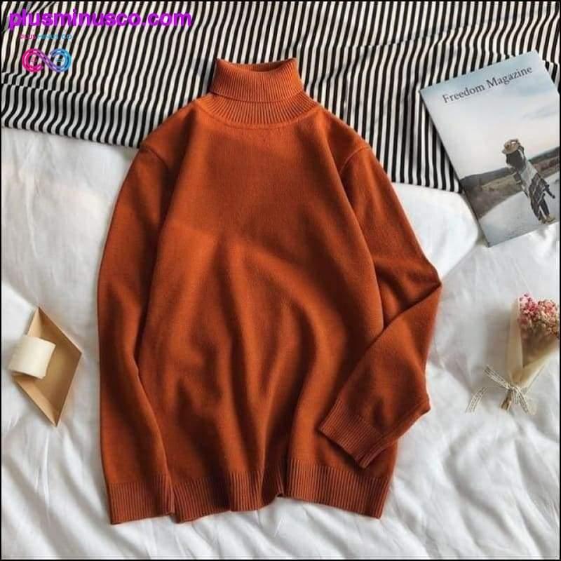 Korean-style Turtleneck Pullover Sweaters for Men at - plusminusco.com