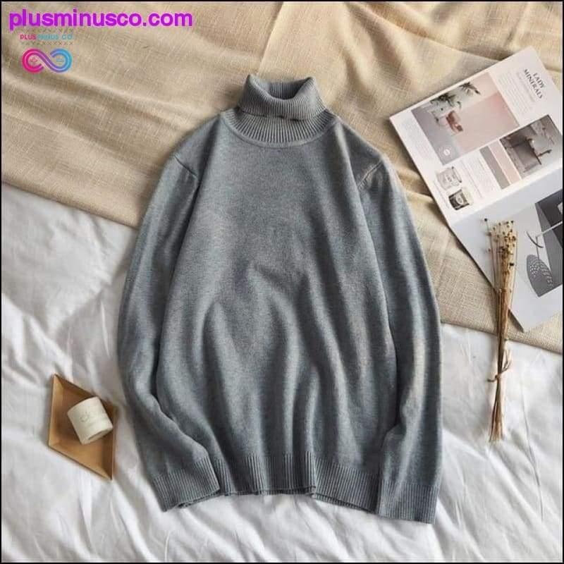 Korean-style Turtleneck Pullover Sweaters for Men at - plusminusco.com