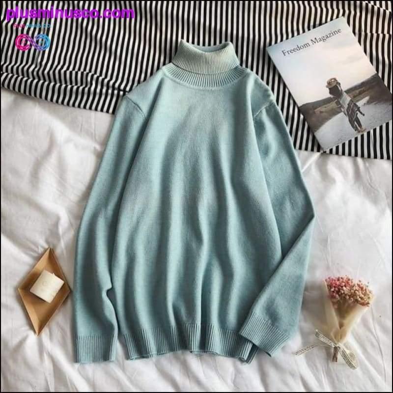 Korean-style Turtleneck Pullover Sweater para sa Mga Lalaki sa - plusminusco.com