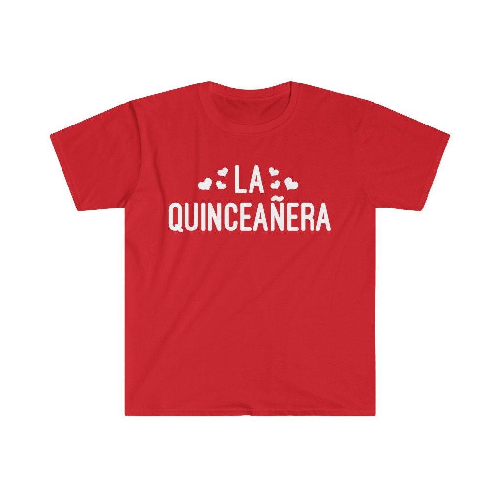 La Quinceañera Latina İspanyol Tişörtleri,Meksika Gömlek Quinceanera Hediye Prova Parti Kıyafeti, Ayva Anos Parti Tişörtü - plusminusco.com