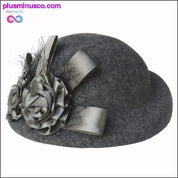 Sombrero de lana Fedora para mujer - Niñas con gorra de lana con cúpula de flores y - plusminusco.com