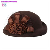قبعة صوف فيدورا للسيدات - للفتيات مع قبعة صوف على شكل قبة زهور - plusminusco.com